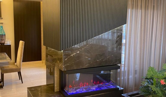 Three sides Electric fireplace